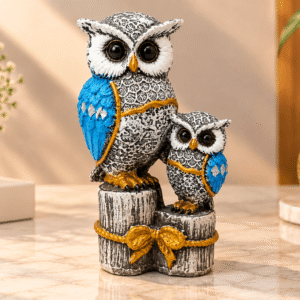 Owl Family Figurine – Decorative Owl Showpiece