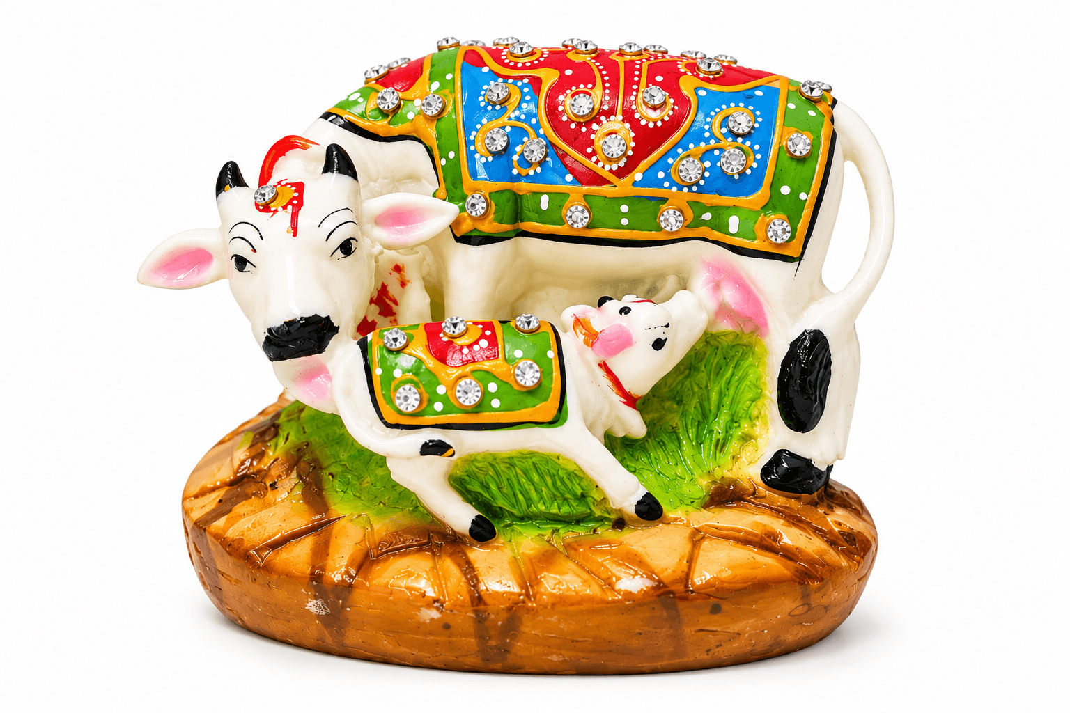 Kamdhenu Cow & Calf Idol – Polyresin Gau Mata Murti - Image 2