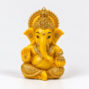 Yellow Gold Ganesha Idol – Lord Ganesh Murti for Home & Puja