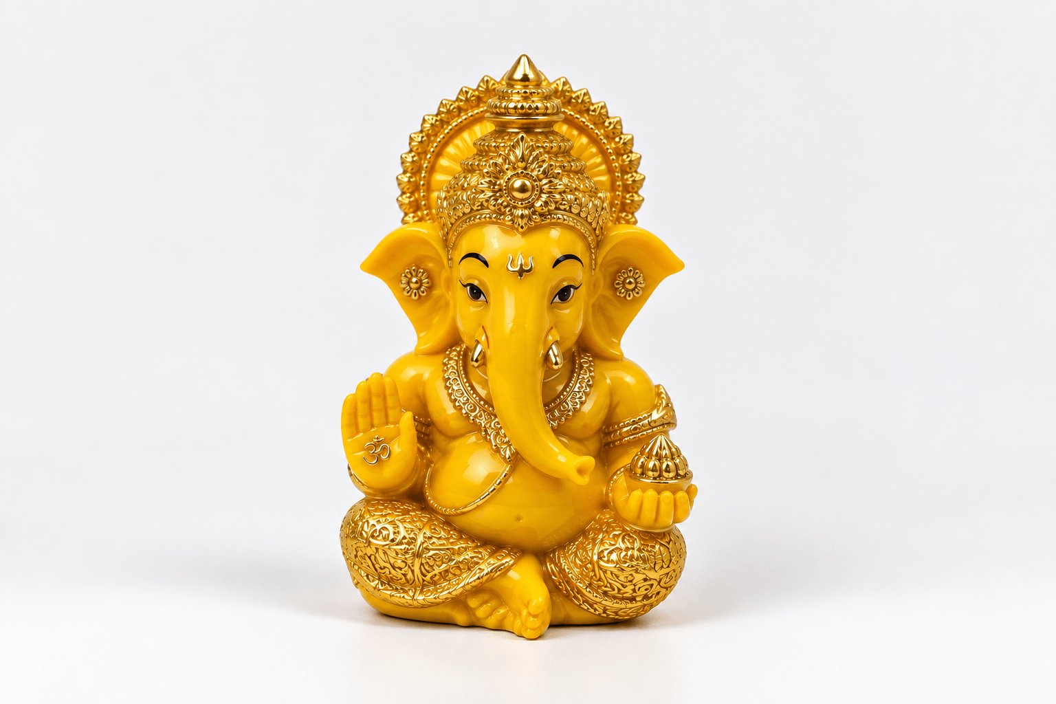 Yellow Gold Ganesha Idol – Lord Ganesh Murti for Home & Puja